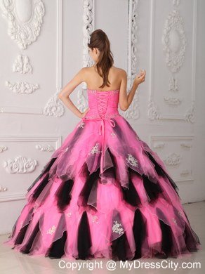 Princess Colorful Strapless Beading Appliques Quinceanera Dresses