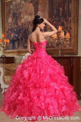 Sweetheart Beading 2013 Best Red Quinceanera Gowns with Ruffled