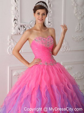 2013 Ball Gown Sweetheart Beading Multi-color Quinceanera Dress