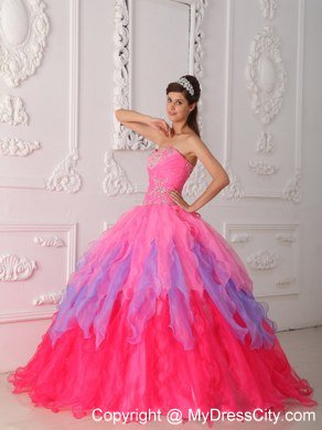 2013 Ball Gown Sweetheart Beading Multi-color Quinceanera Dress