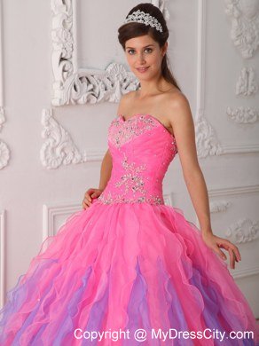 2013 Ball Gown Sweetheart Beading Multi-color Quinceanera Dress