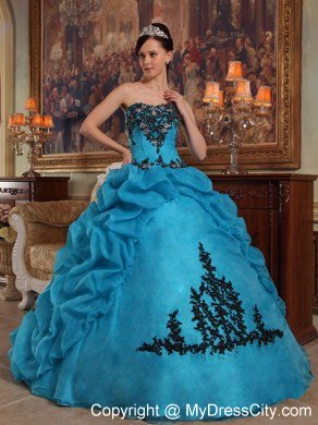 2013 Popular Teal Strapless Beading Quinceanera Dress with Bubbles