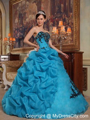 2013 Popular Teal Strapless Beading Quinceanera Dress with Bubbles