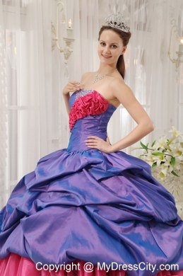 Exclusive Zebra Print Strapless Beading Colorful Quinceanera Dress