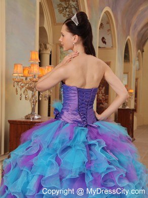 Ball Gown Sweetheart Beading Ruffles Colorful Quinceanera Dresses