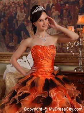 Multi-color Beading and Ruffles Sweet 16 Dresses for Quinceanera Party