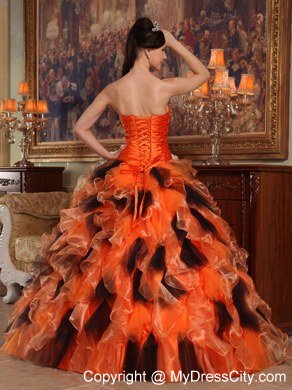 Multi-color Beading and Ruffles Sweet 16 Dresses for Quinceanera Party