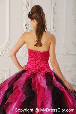 Latest Style Strapless Appliques Ruffles Coloful Sweet 15 Dresses