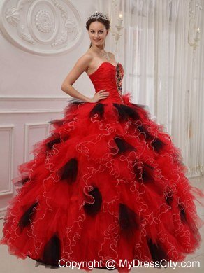 Luxurious Sweetheart Beading Colorful Quinceanera Dress with Ruffes