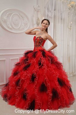 Luxurious Sweetheart Beading Colorful Quinceanera Dress with Ruffes