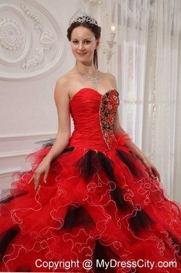 Luxurious Sweetheart Beading Colorful Quinceanera Dress with Ruffes