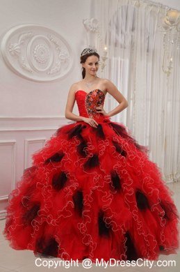 Luxurious Sweetheart Beading Colorful Quinceanera Dress with Ruffes