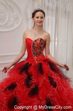 Luxurious Sweetheart Beading Colorful Quinceanera Dress with Ruffes