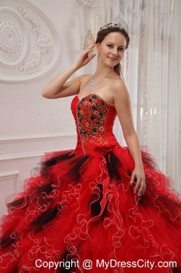 Luxurious Sweetheart Beading Colorful Quinceanera Dress with Ruffes