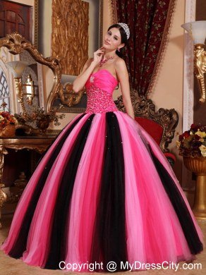 Pretty Sweetheart Beading Colorful Dress for Quinceanera