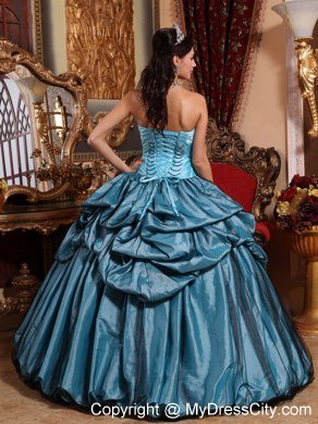 Ball Gown Strapless Hand Made Flower Two-toned Quinceanera Gowns