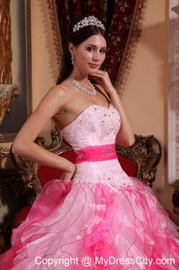 Multi-colored Organza Ruffles 2013 Quinceanera Dress Under 250