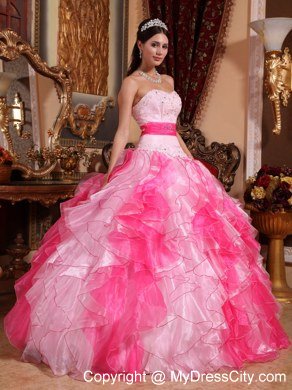 Multi-colored Organza Ruffles 2013 Quinceanera Dress Under 250