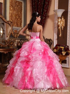 Multi-colored Organza Ruffles 2013 Quinceanera Dress Under 250