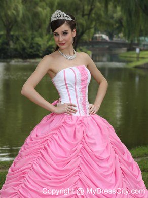 2013 Exquisite Pick-ups Rose Pink and White Sweet 16 Dress