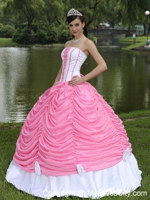 2013 Exquisite Pick-ups Rose Pink and White Sweet 16 Dress