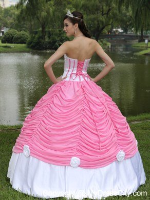 2013 Exquisite Pick-ups Rose Pink and White Sweet 16 Dress