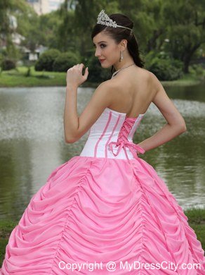 2013 Exquisite Pick-ups Rose Pink and White Sweet 16 Dress