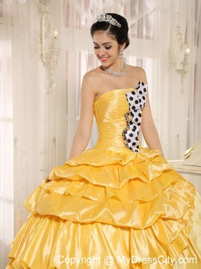 Popular Multi-color Strapless 2013 Quinceanera Dress with Pick-ups 