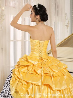 Popular Multi-color Strapless 2013 Quinceanera Dress with Pick-ups 