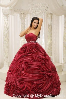 2013 Wine Red Ruffles 2013 Quinceanera Dress For Formal Evening