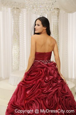 2013 Wine Red Ruffles 2013 Quinceanera Dress For Formal Evening