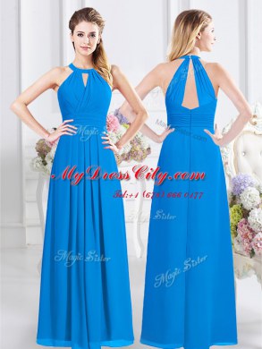 Best Halter Top Sleeveless Ruching Zipper Court Dresses for Sweet 16