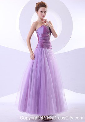 Lavender Beading and Appliques Column Celebrity Dresses Ankle-length