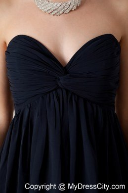 Black Sweetheart Floor-length Bridesmaid Dress with Ruches