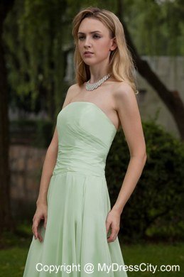 Apple Green Empire Strapless Celebrity Dress with Court Train