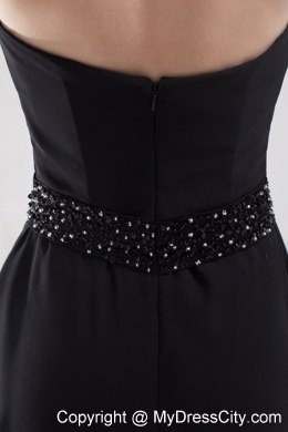 Mermaid Beading Celebrity Dress with Cool Neckline in Black