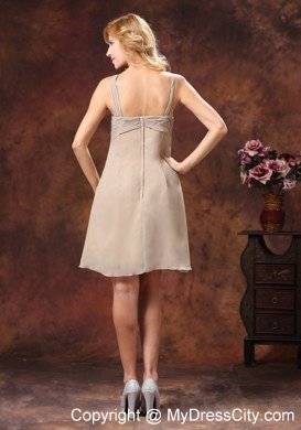 2013 Best seller Grey Chiffon Mini-length Ruched V-neck Bridesmaid Dress