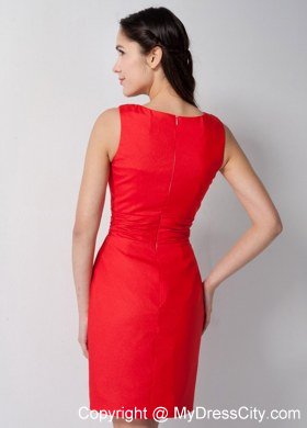 Red Slinky V-neck Bridesmaid Dress Mini-length Zipper-up 2013 on Promotion