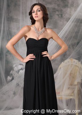 Plus Size Black Sweetheart Empire Chiffon Bridesmaid Dresses Ankle-length