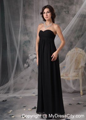 Plus Size Black Sweetheart Empire Chiffon Bridesmaid Dresses Ankle-length