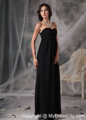 Plus Size Black Sweetheart Empire Chiffon Bridesmaid Dresses Ankle-length