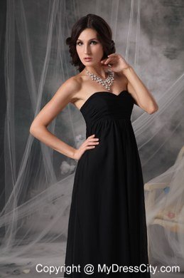 Plus Size Black Sweetheart Empire Chiffon Bridesmaid Dresses Ankle-length