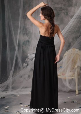 Plus Size Black Sweetheart Empire Chiffon Bridesmaid Dresses Ankle-length