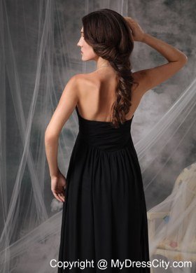 Plus Size Black Sweetheart Empire Chiffon Bridesmaid Dresses Ankle-length