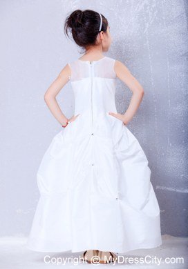 2013 A-line Ankle-length Flower Girl Dress with Bateau and Beading