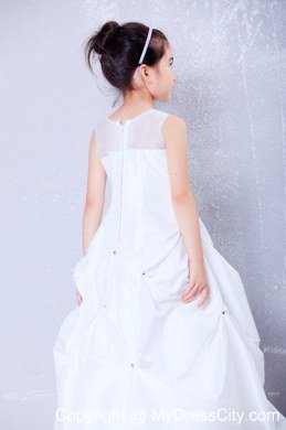 2013 A-line Ankle-length Flower Girl Dress with Bateau and Beading