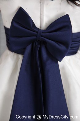 Sheath Style Scoop with sash and Bow Decorate Flower Girl Dress