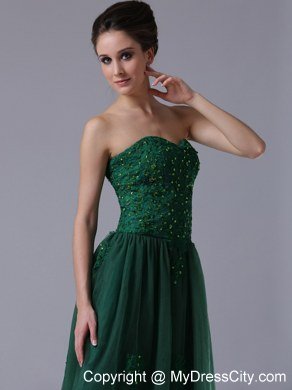 Dark Green Sweetheart A-Line Homecoming Dress Beading Appliques