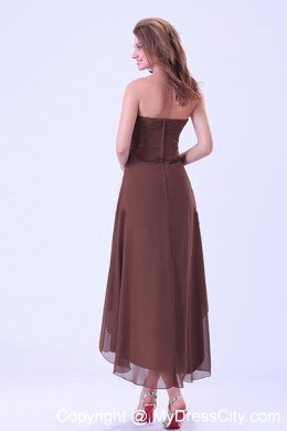 High-low Sweetheart Homecoming Dress Brown with Cool Back