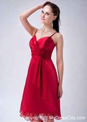 Short Wine Red Sheath Homecoming Dress with Spaghetti Straps